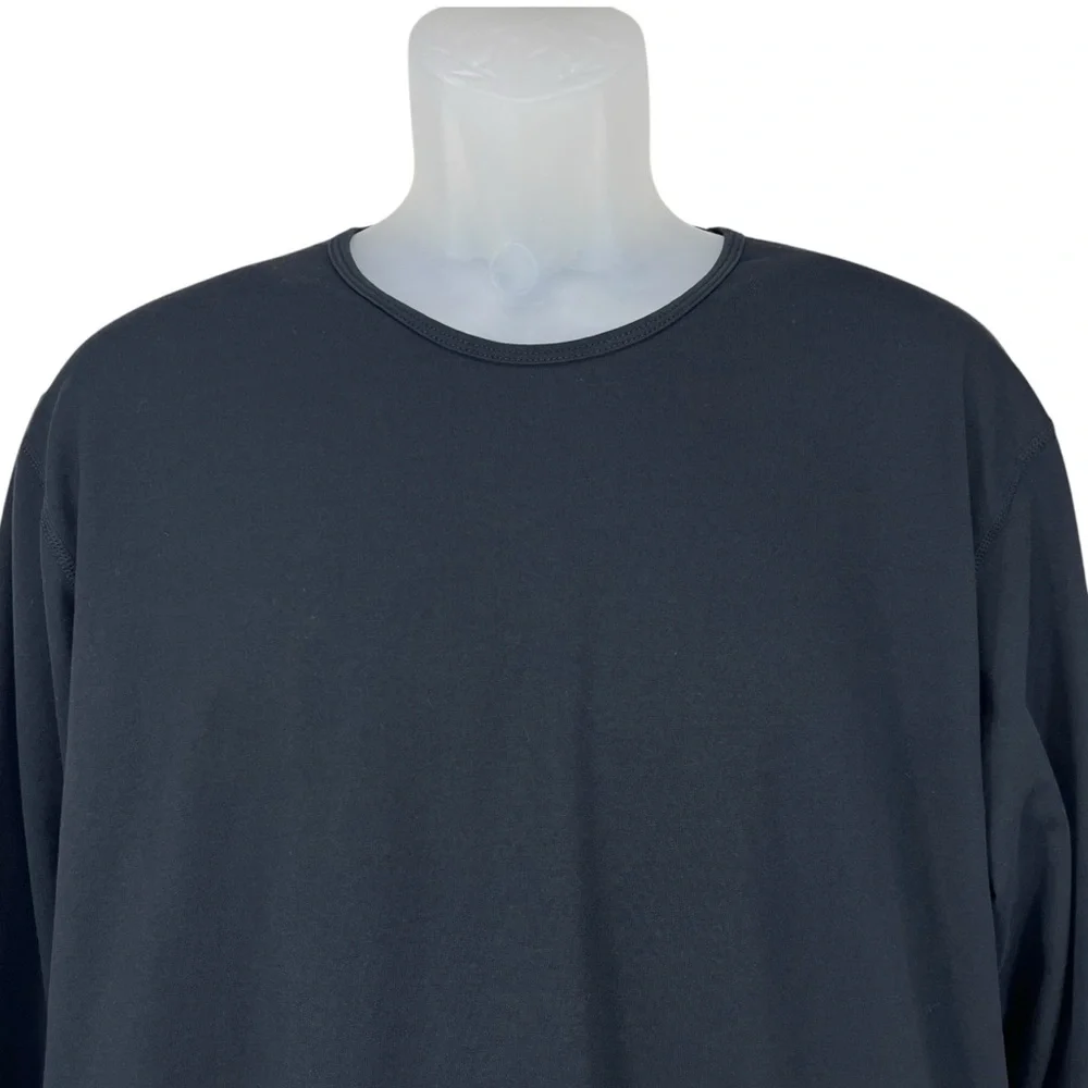 BYLT Premium‎ Basics Men Large Black Drop Cut Lux Long Sleeve Round Neck Shirt